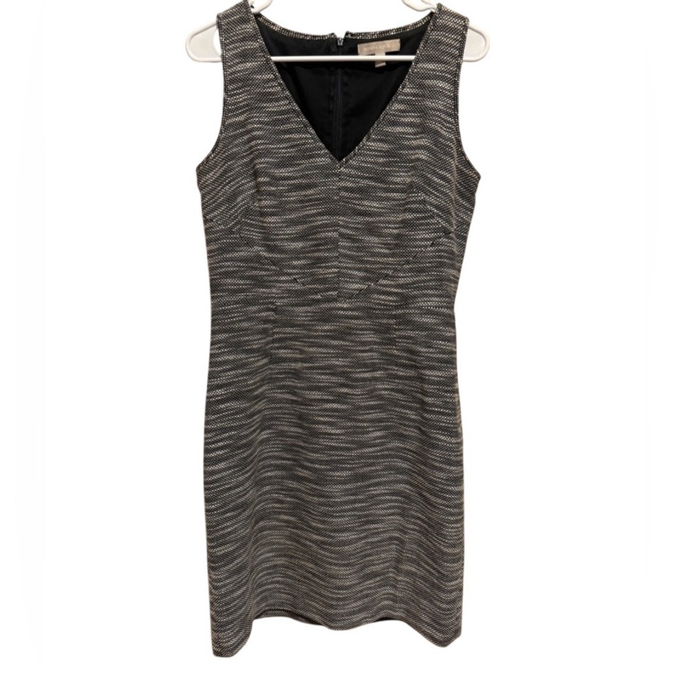 Banana Republic Black and White Textured Sheath Dress